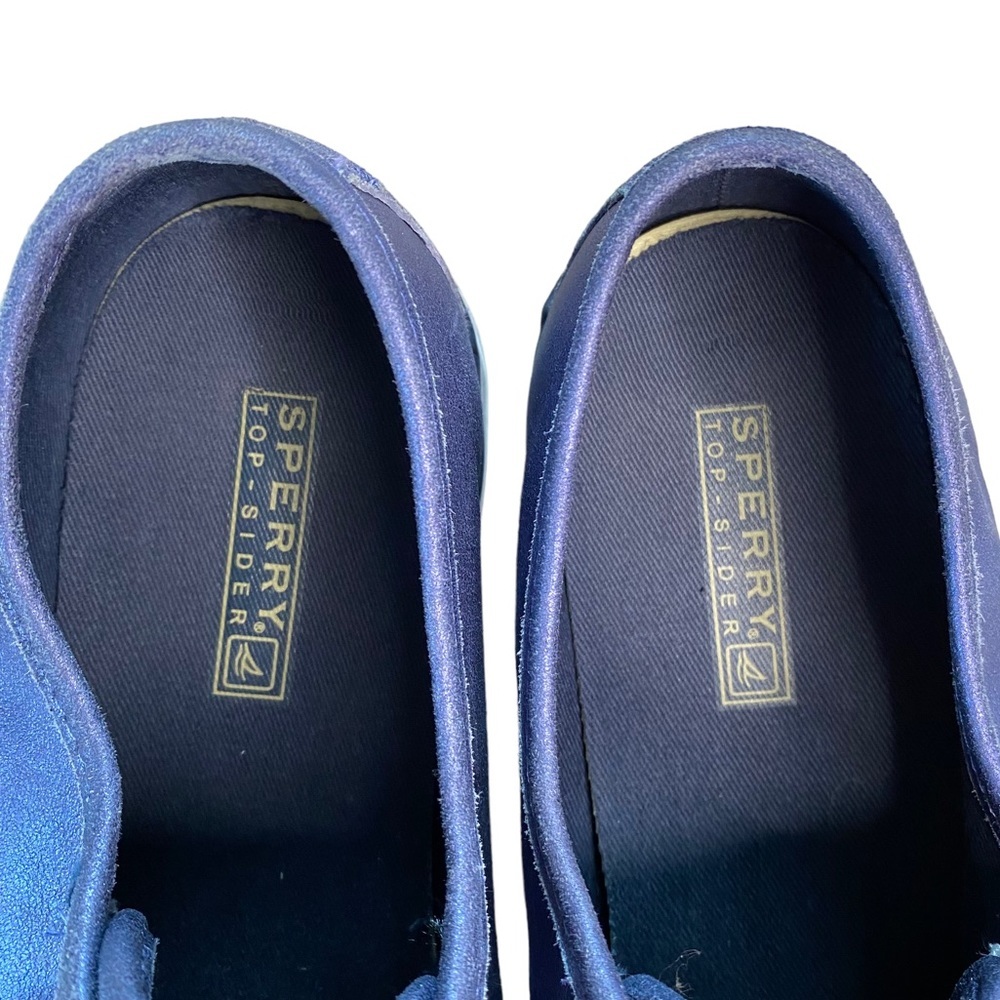 Sperry Metallic Navy Blue Leather Sneaker - Picture 4 of 15